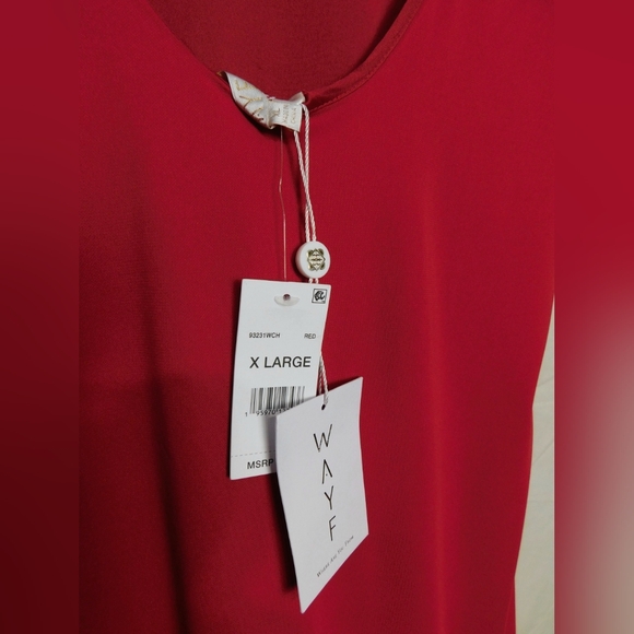 NWT Mollie Ruched Midi Dress Size XL in Red by WAYF - Picture 7 of 9